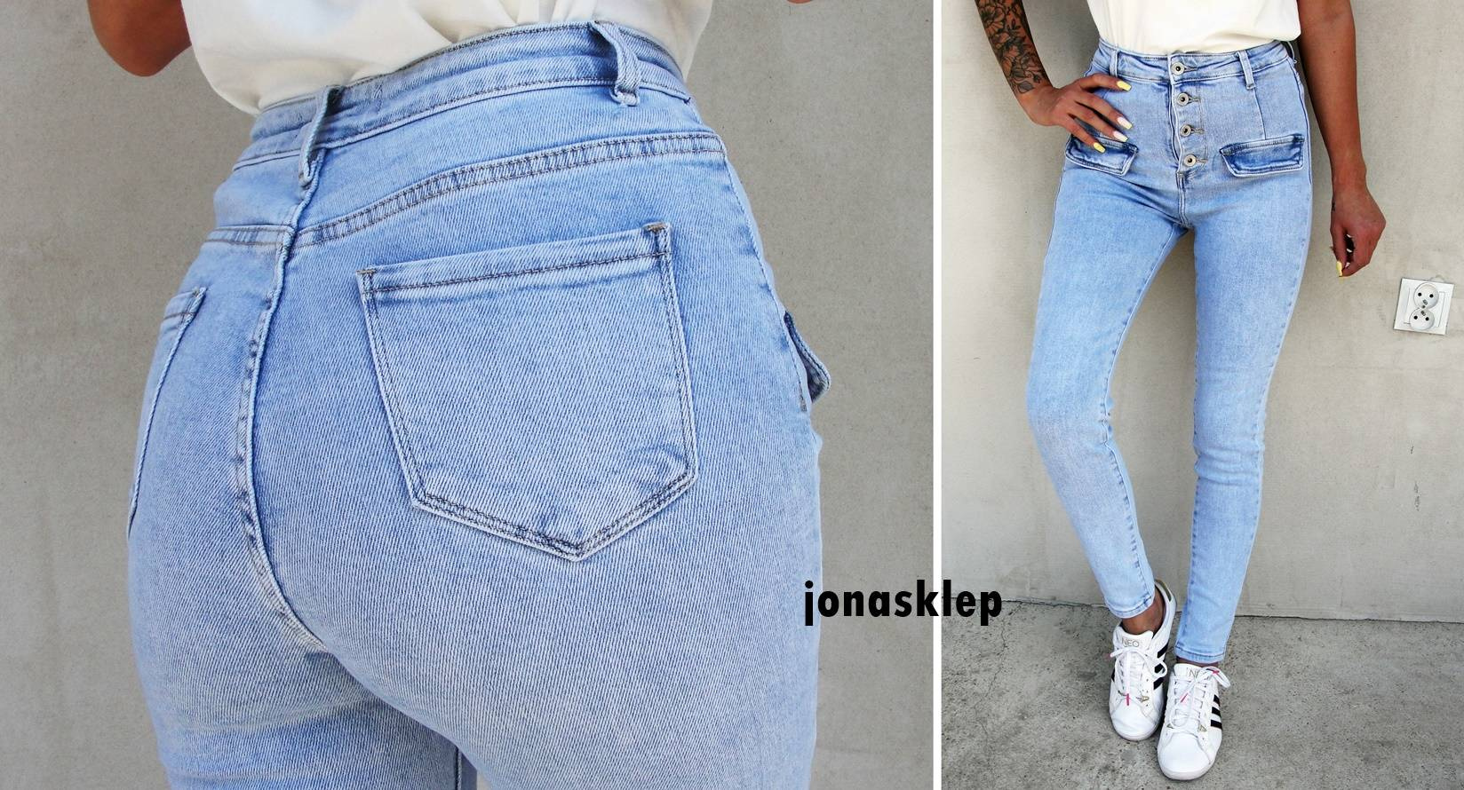 VINTAGE marmur jeansy slim guziki kieszonki