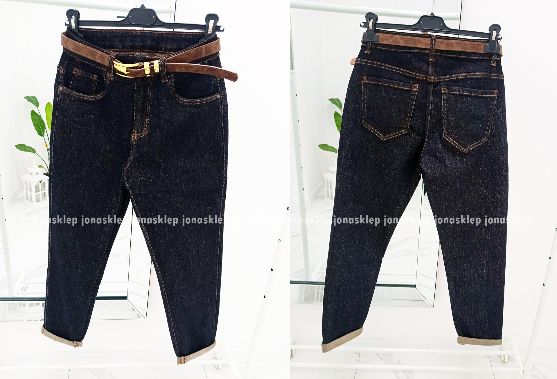 Ciemne spodnie MOM FIT dark PLUS SIZE 