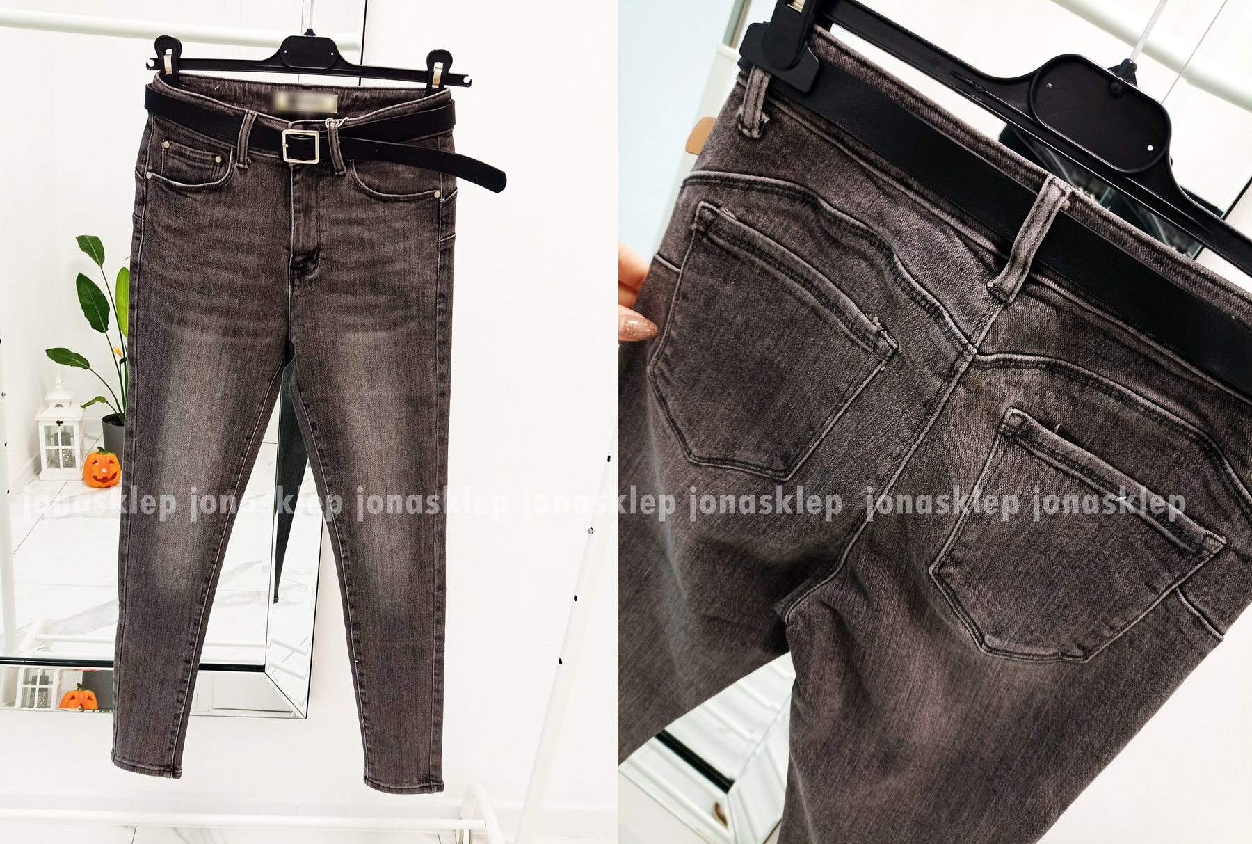 Jeansy z przetarciami gray PUSH UP PLUS SIZE