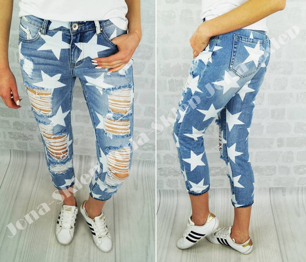 Mom jeans baggy dziury  STAR HOLES