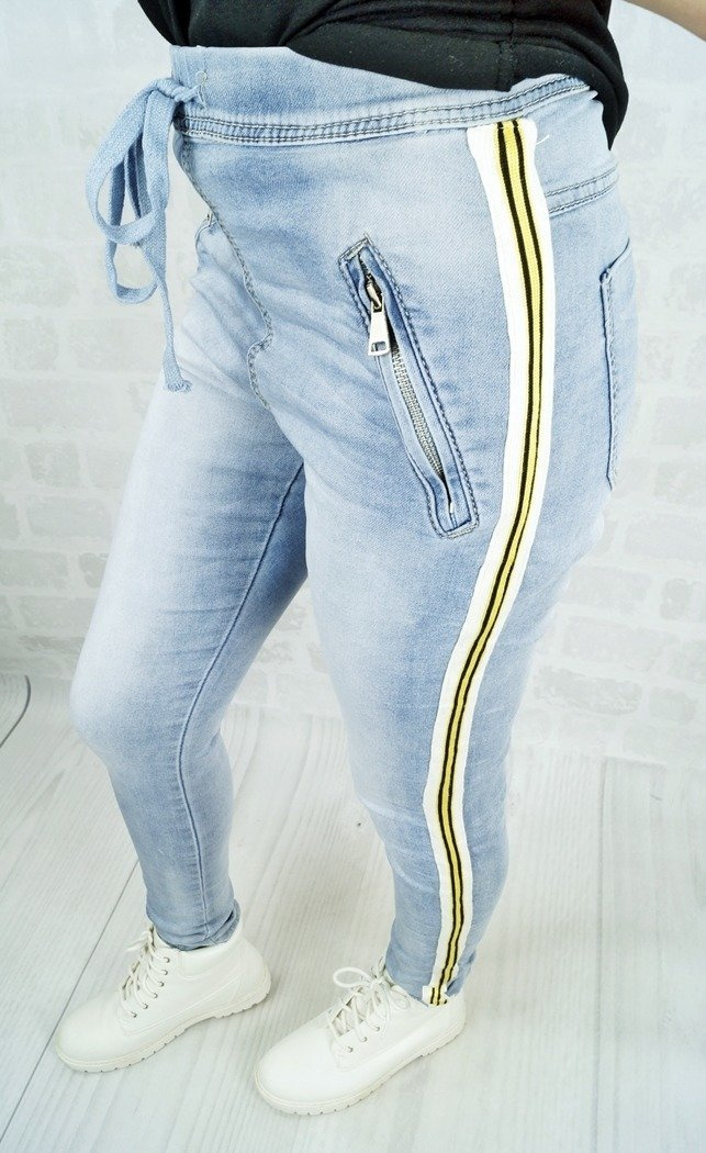 Spodnie jogger ZIP GUMKA lampas STRIPE yellow