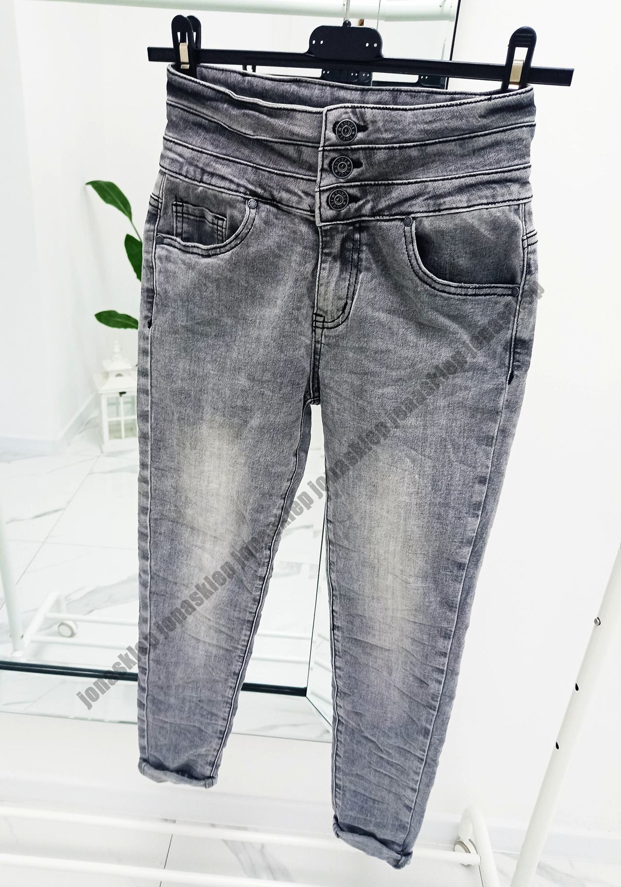 NEW zdobienia JEANS PUSH UP pas gray