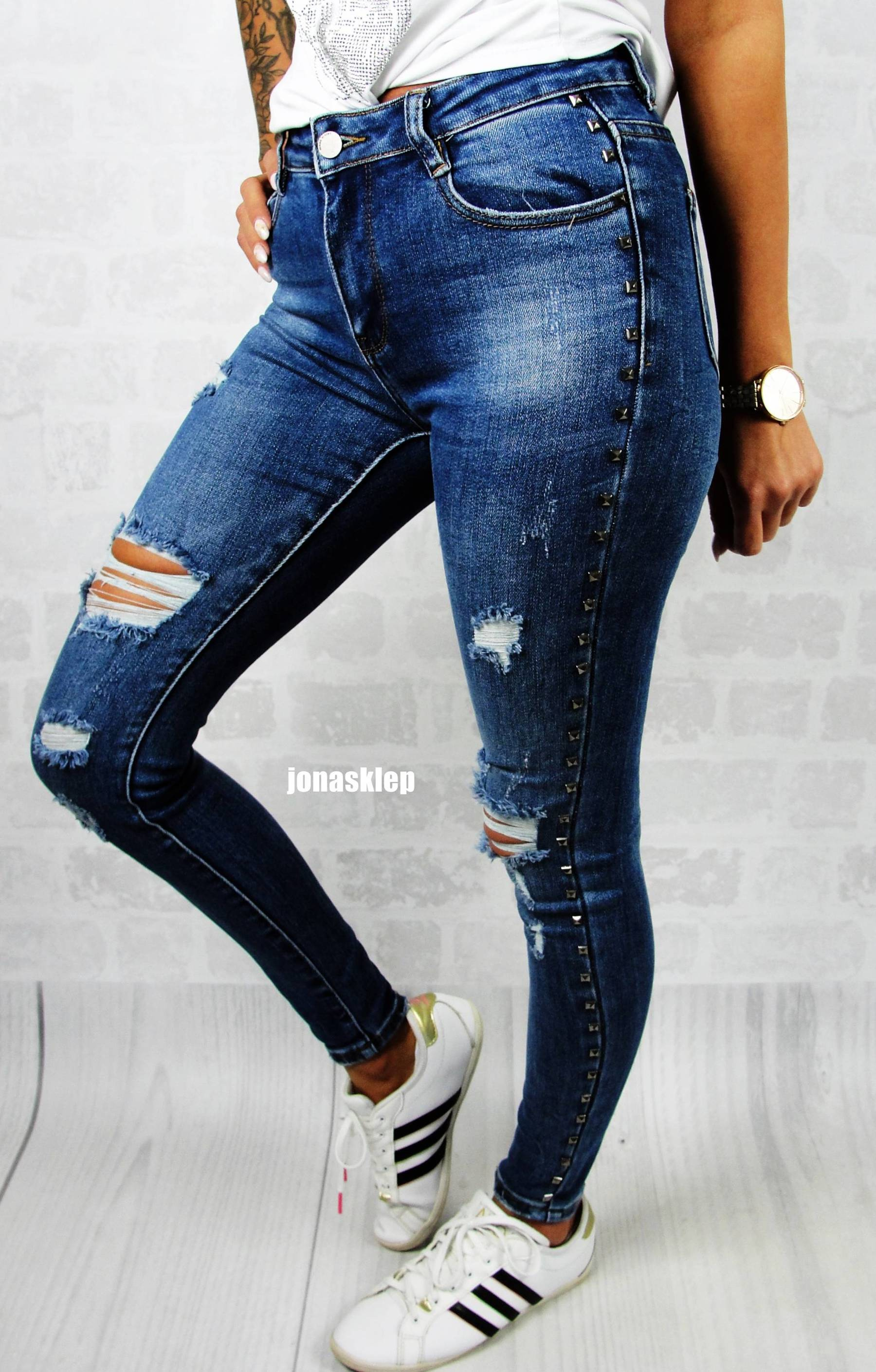 QUALITY FIT jeans DZIURY DŻETY WZDŁUŻ