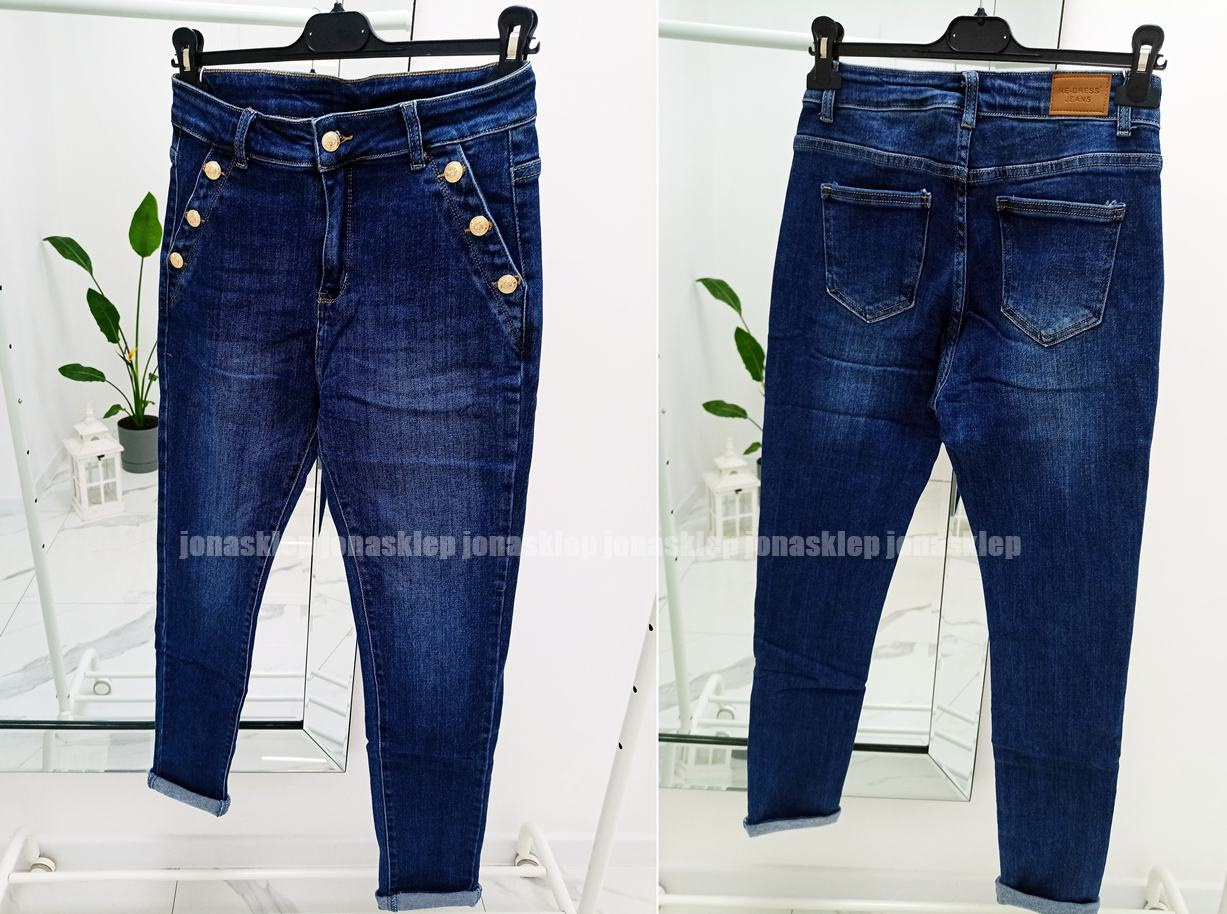 DARK RURKI jeans SLIM FIT guziki BUTTON plus size