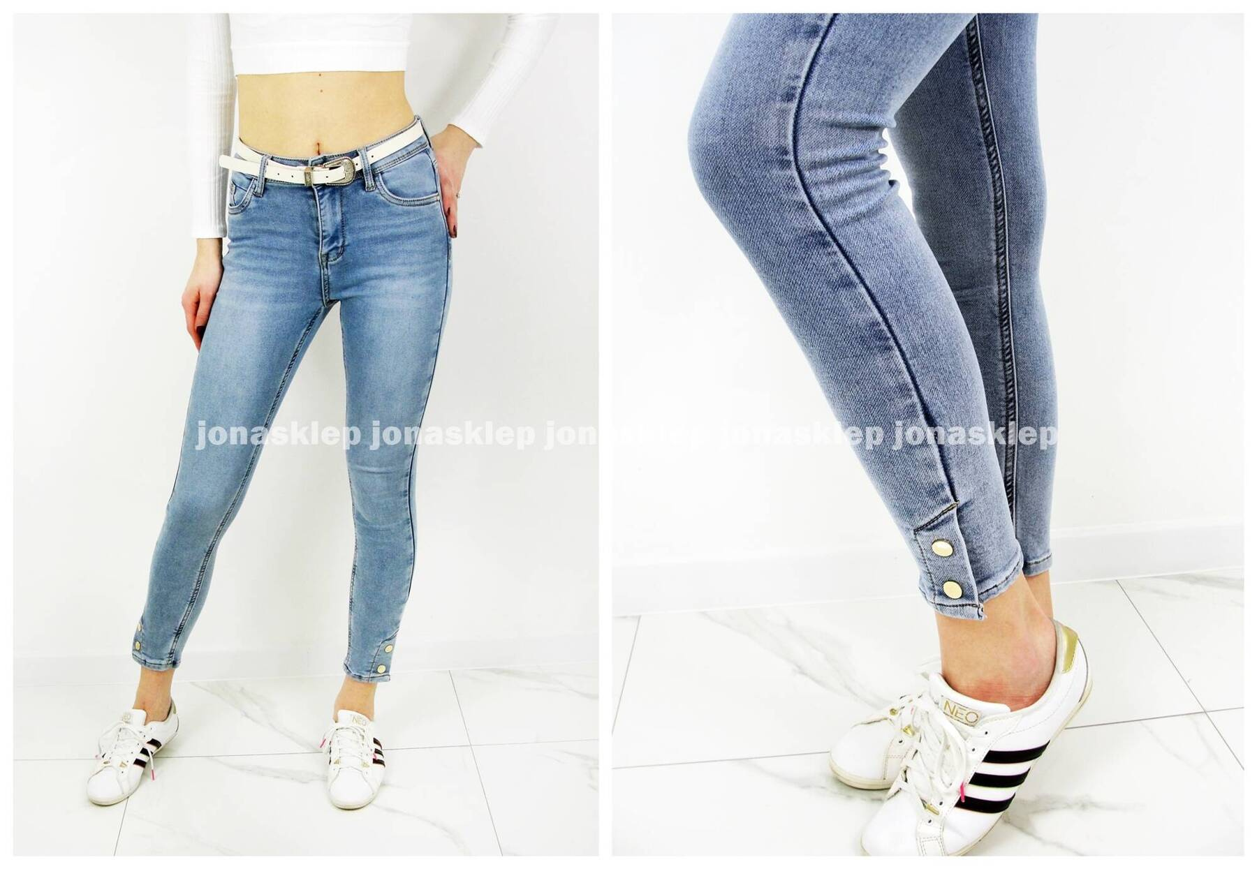 Jasne spodnie SNAPS JEANS napy dżety