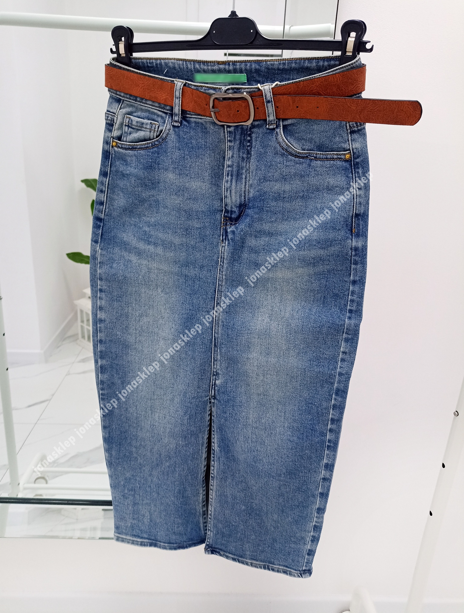 Elegancka jeans Spódnica MAXI MIDI rozporek PLUS SIZE