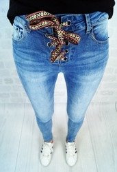 rurki jeans Lace up Boho ETNO