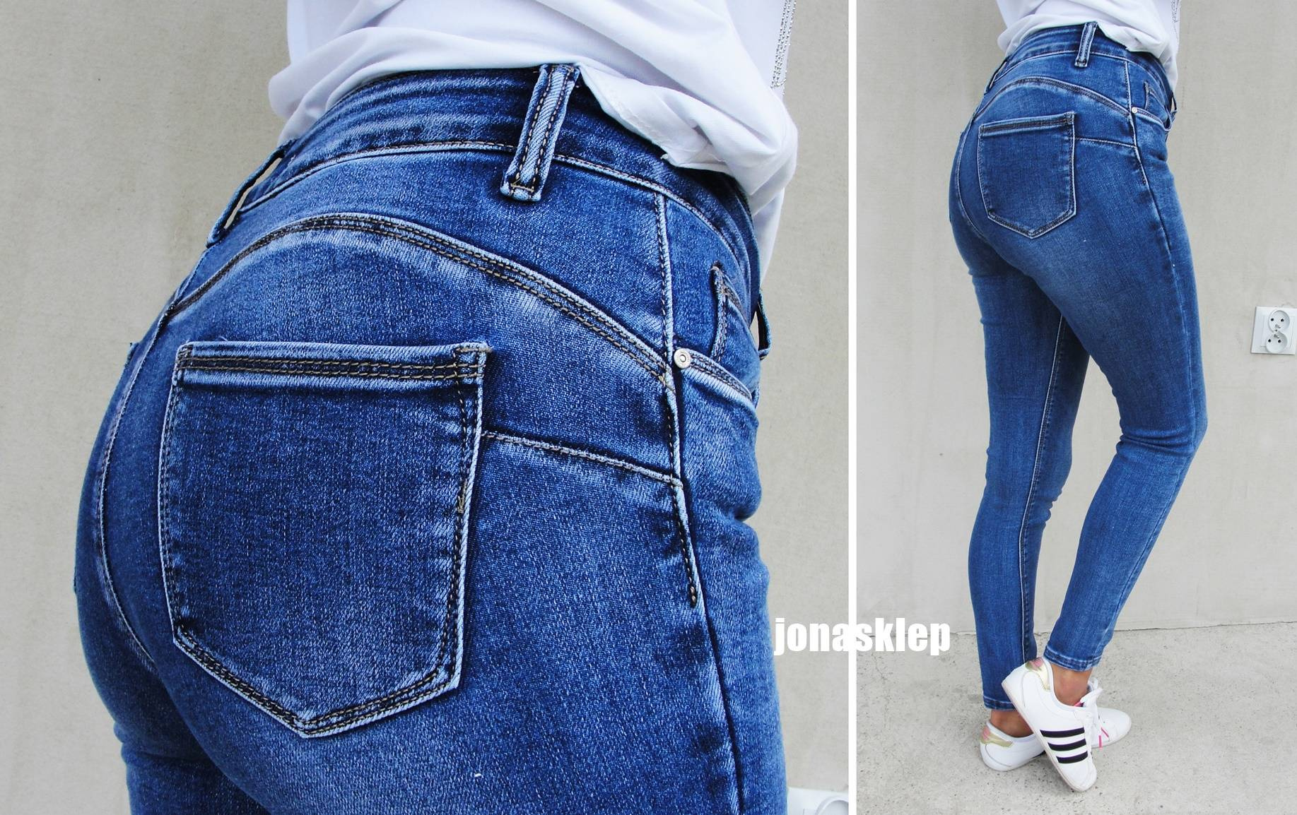 Blue classic jeans PUSH UP rurki slim fit