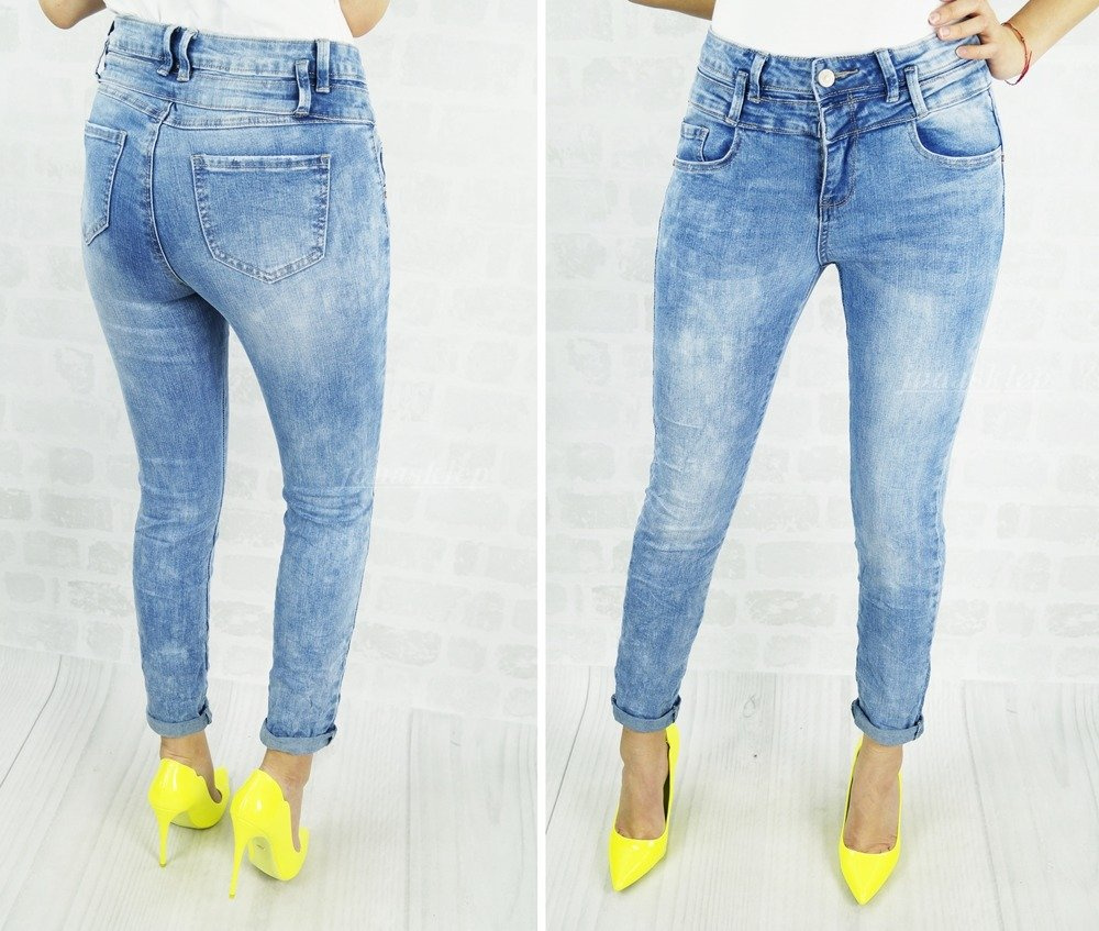 Spodnie high waist jasne rurki WYSOKI STAN