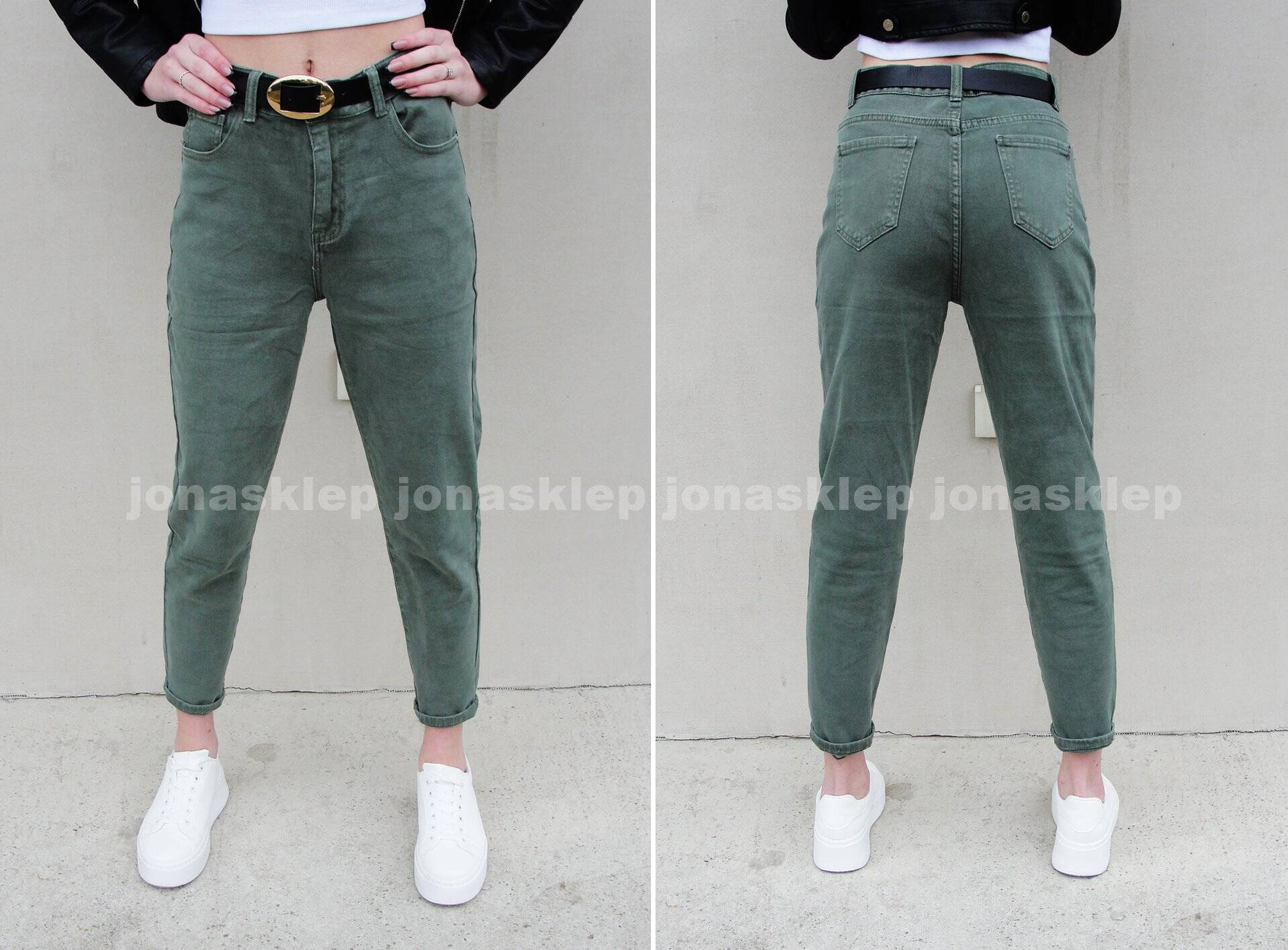 Boyfriend KHAKI luźne jeansy baggy lau