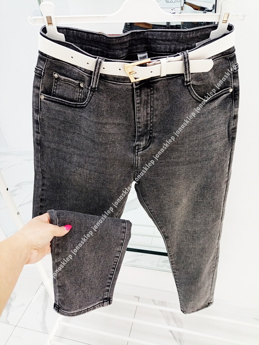 MAYBE jeansy casual GRAY slim PLUS SIZE
