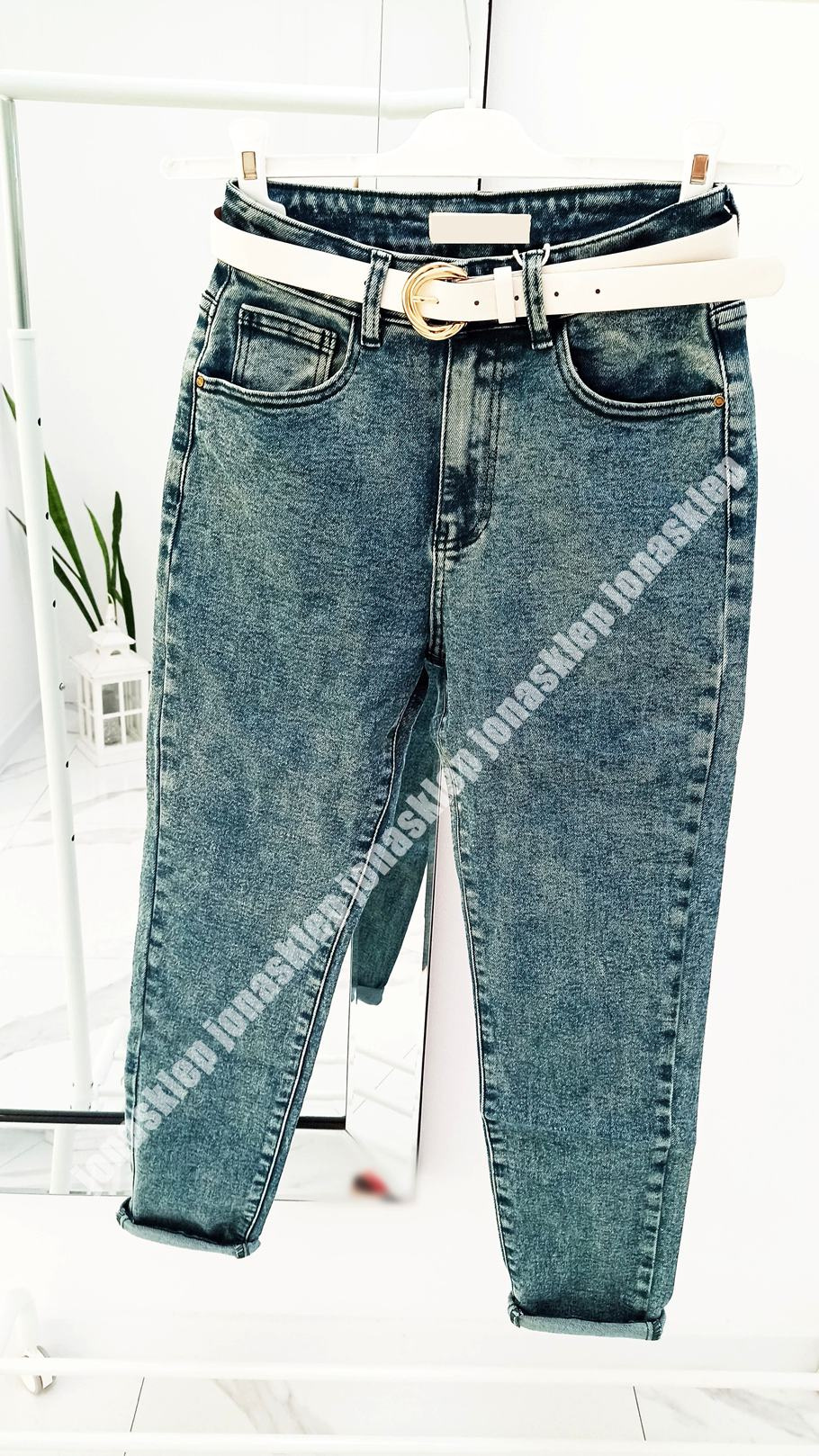 Marmurkowe mom fit casual baggy vintage