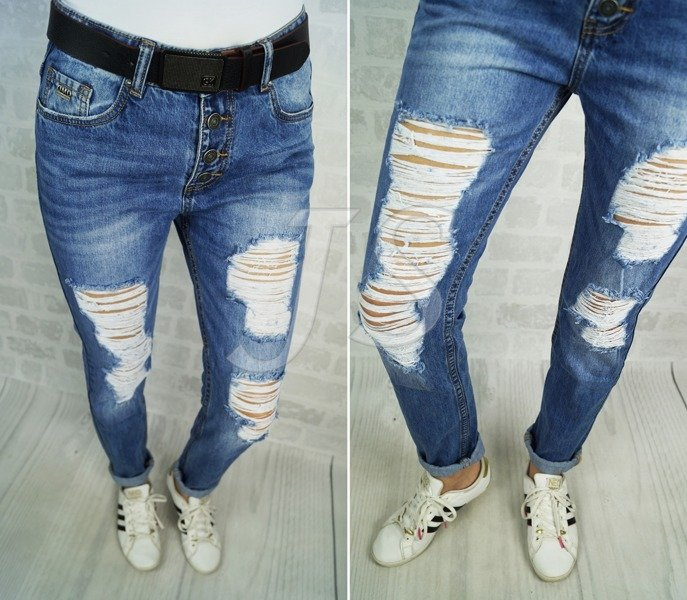 JEANS HOLES boyfriend dziury BUTTON