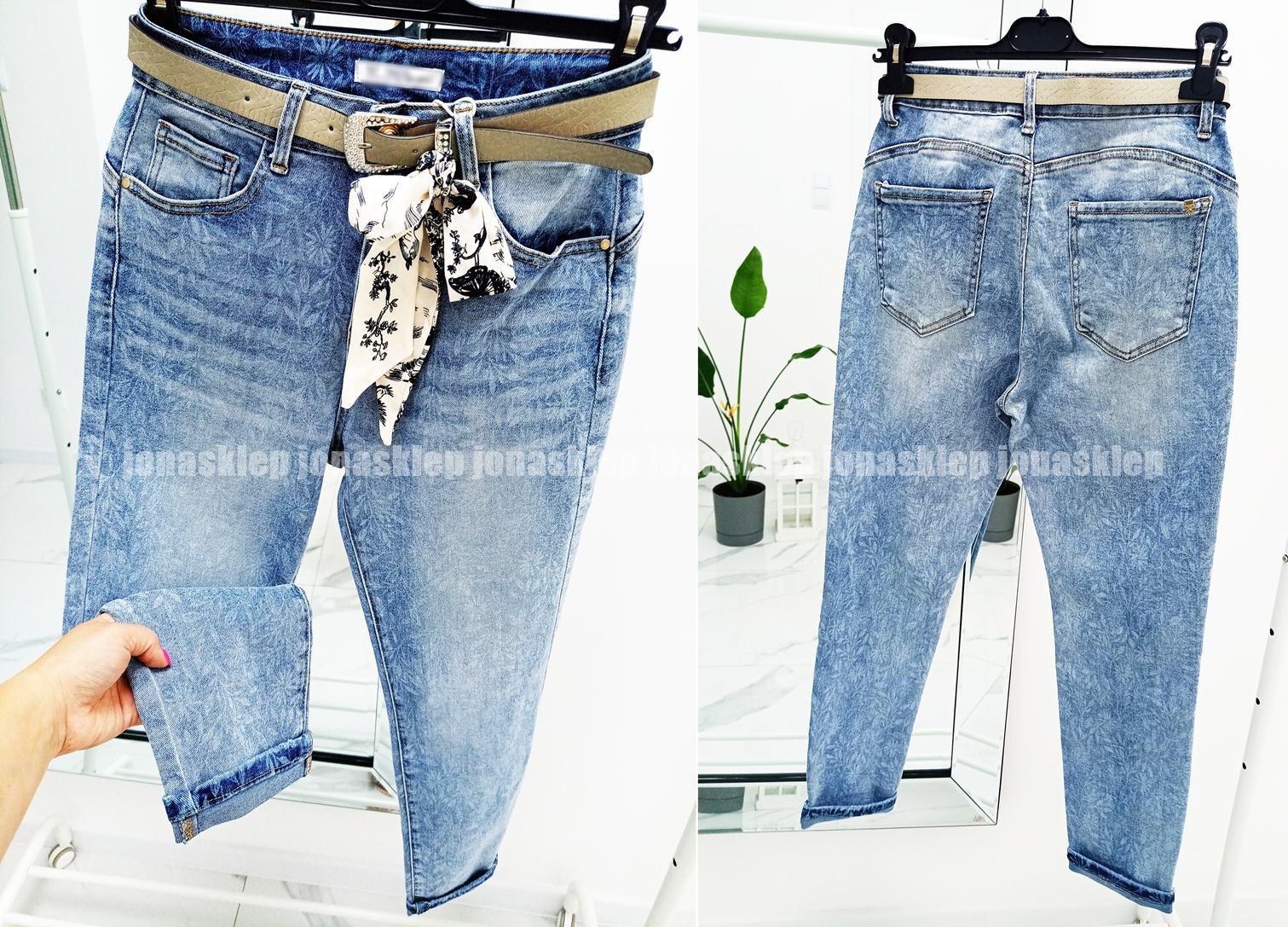 Jeansy w kwiaty mom fit PRINT baggy