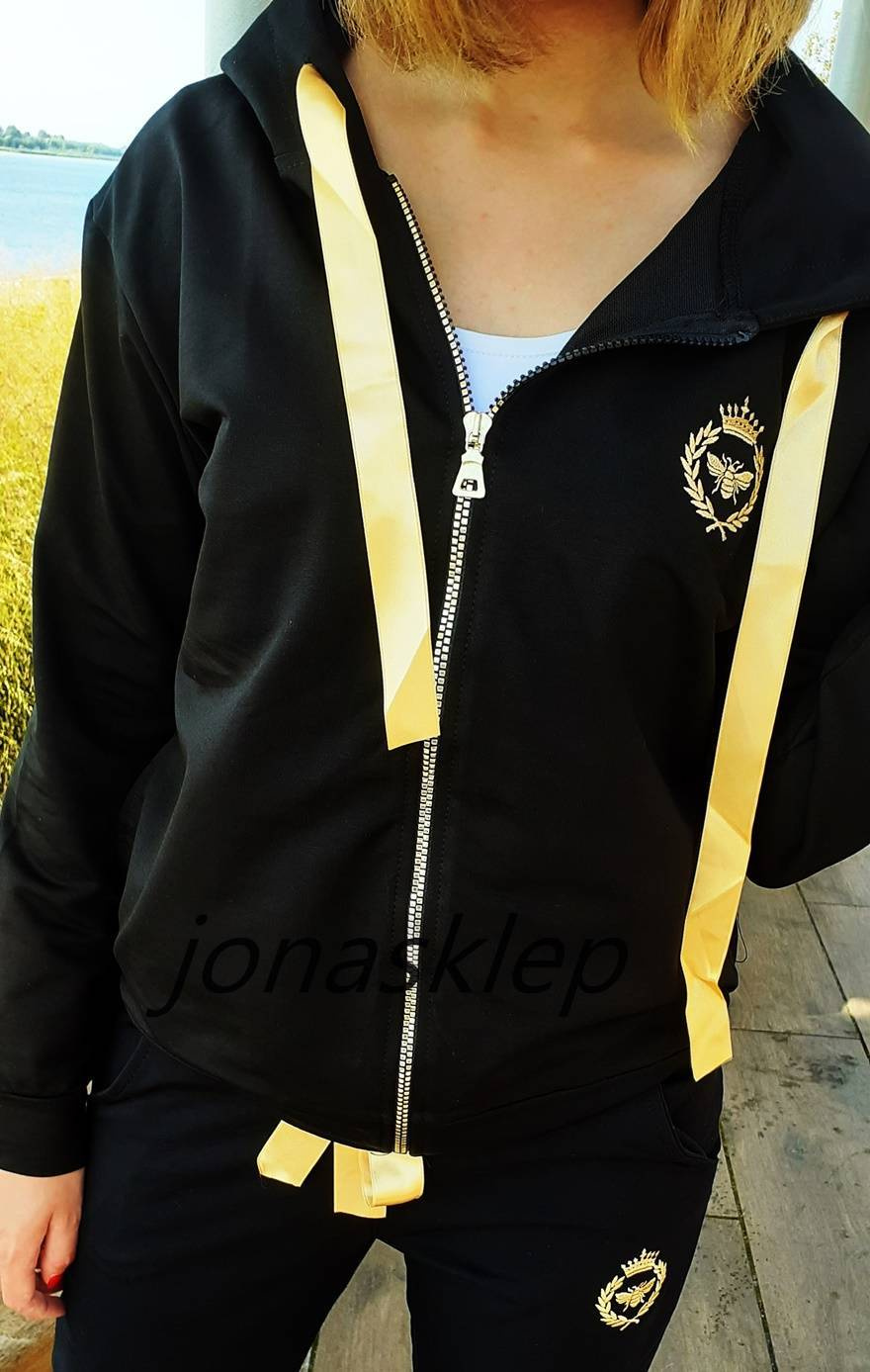 CASUAL bluza BLACK logowany KING gold