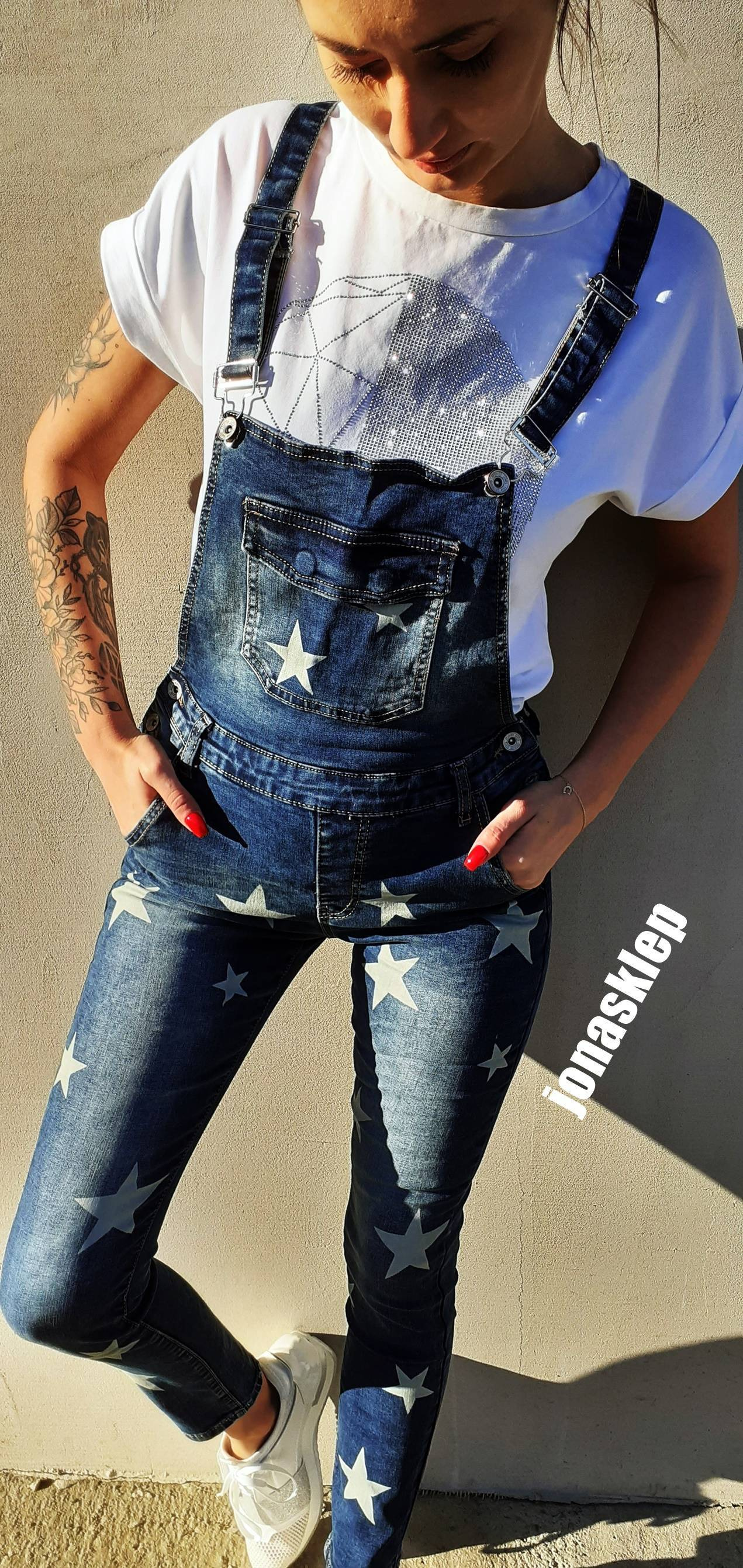 Świetne ogrodniczki slim fit STAR szelki