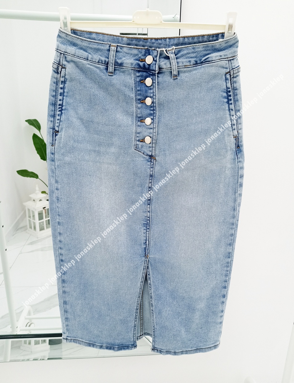 Elegancka Spódnica guziki MAXI MIDI rozporek PLUS SIZE