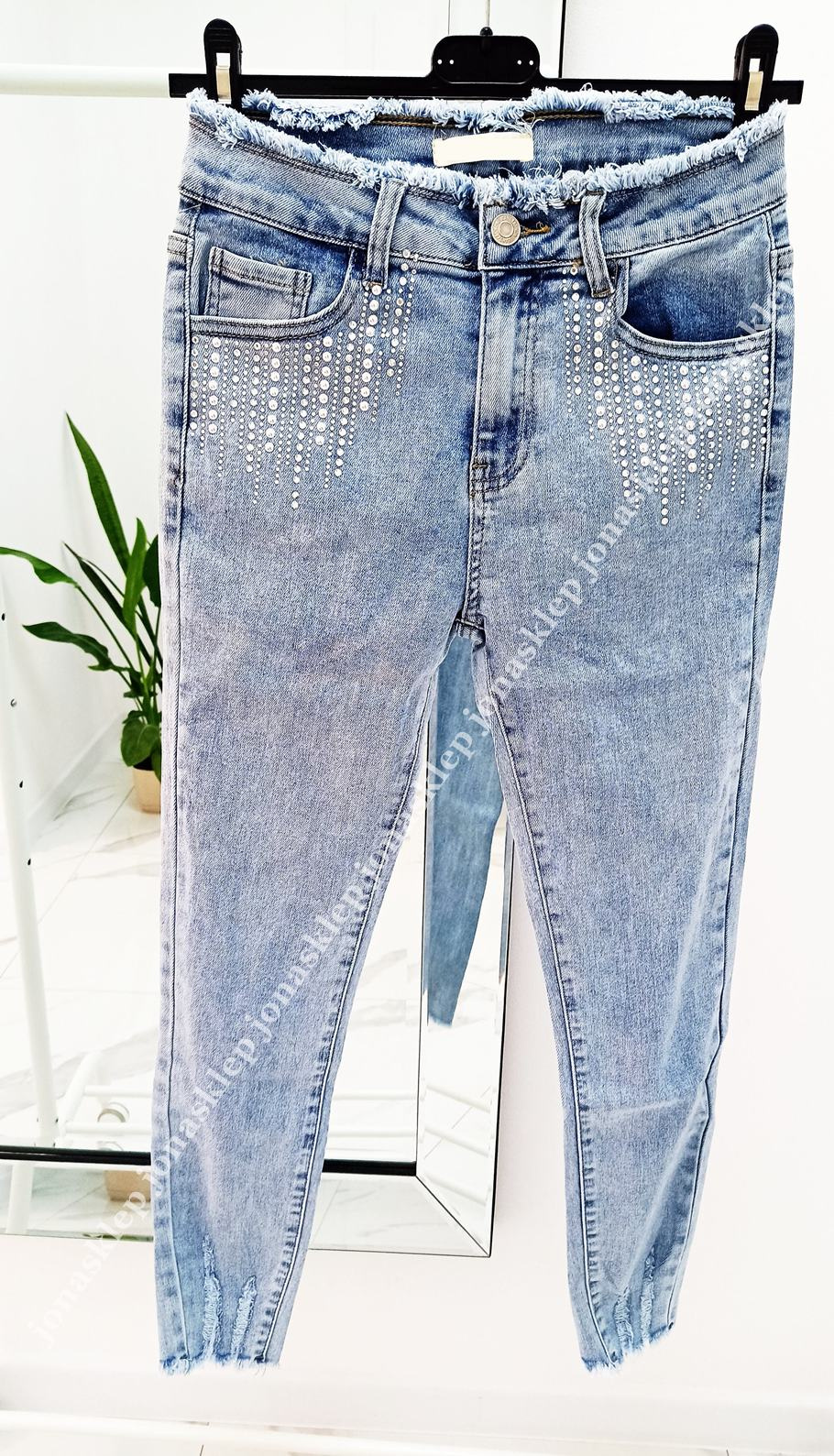 Jeansy cykonie pas DAMSKIE rurki VINTAGE