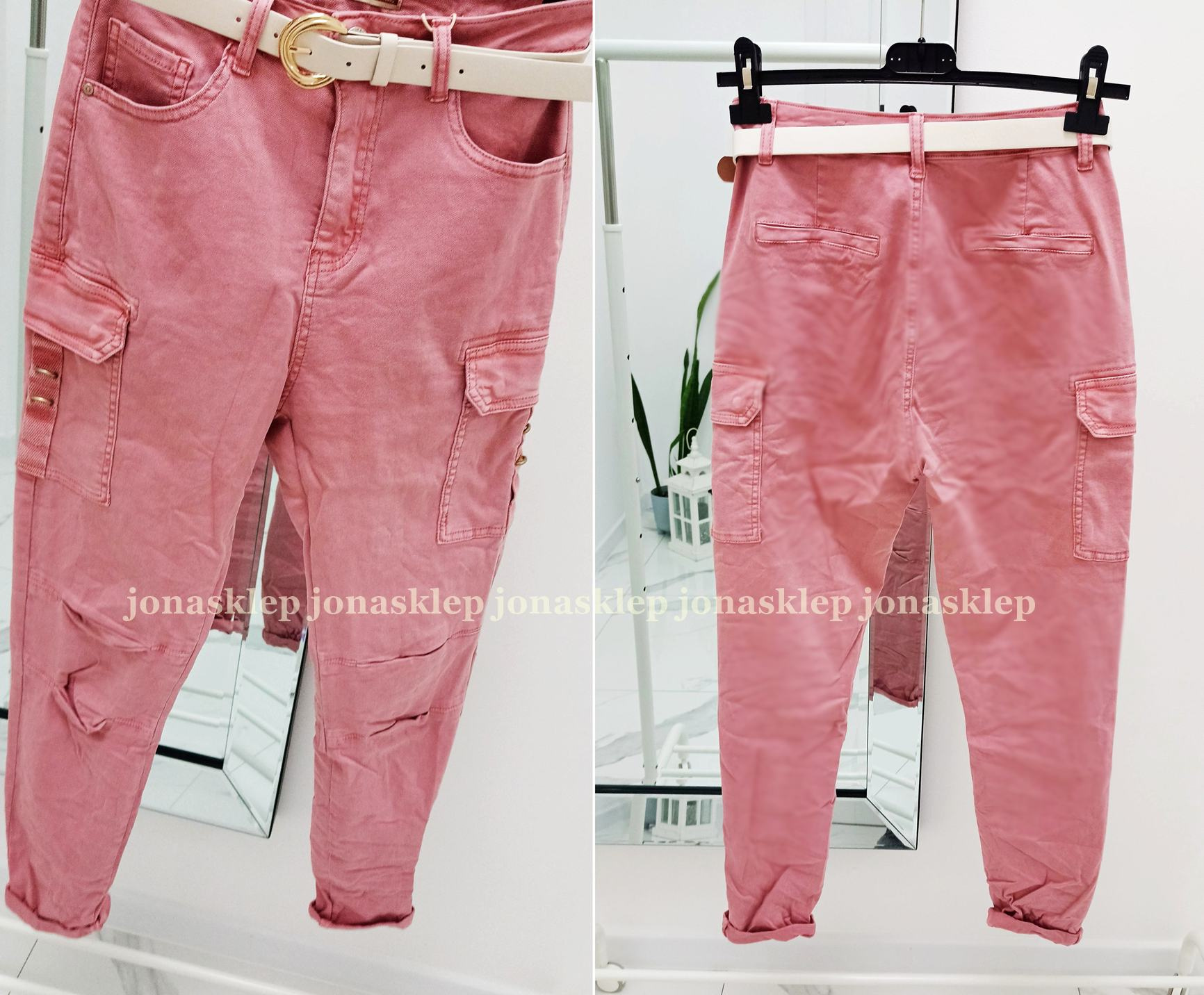 NEW STYLE różowe bojówki PINK CARGO