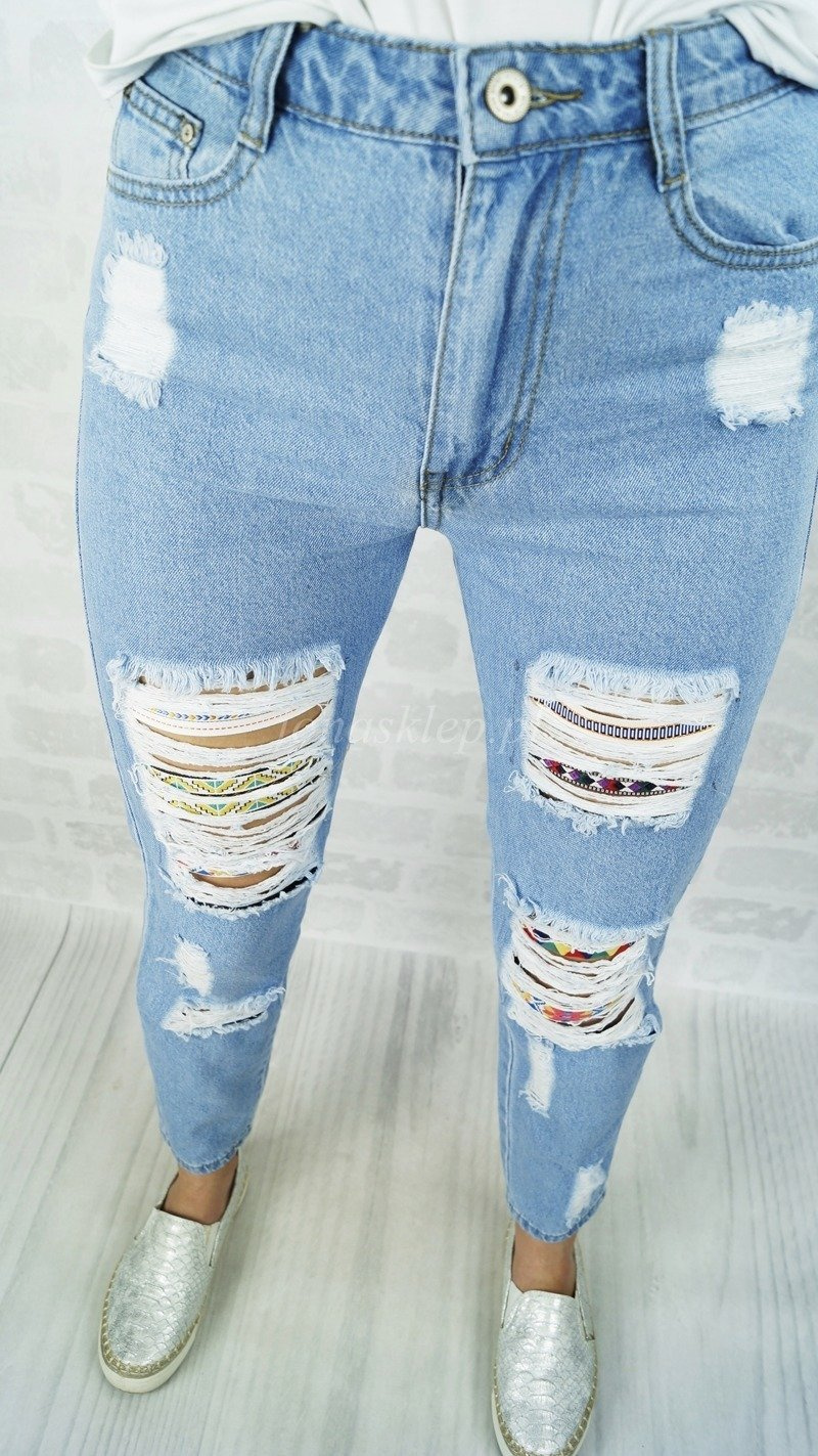 SPODNIE JEANS ETNO HALEY RIPPED BAGGY
