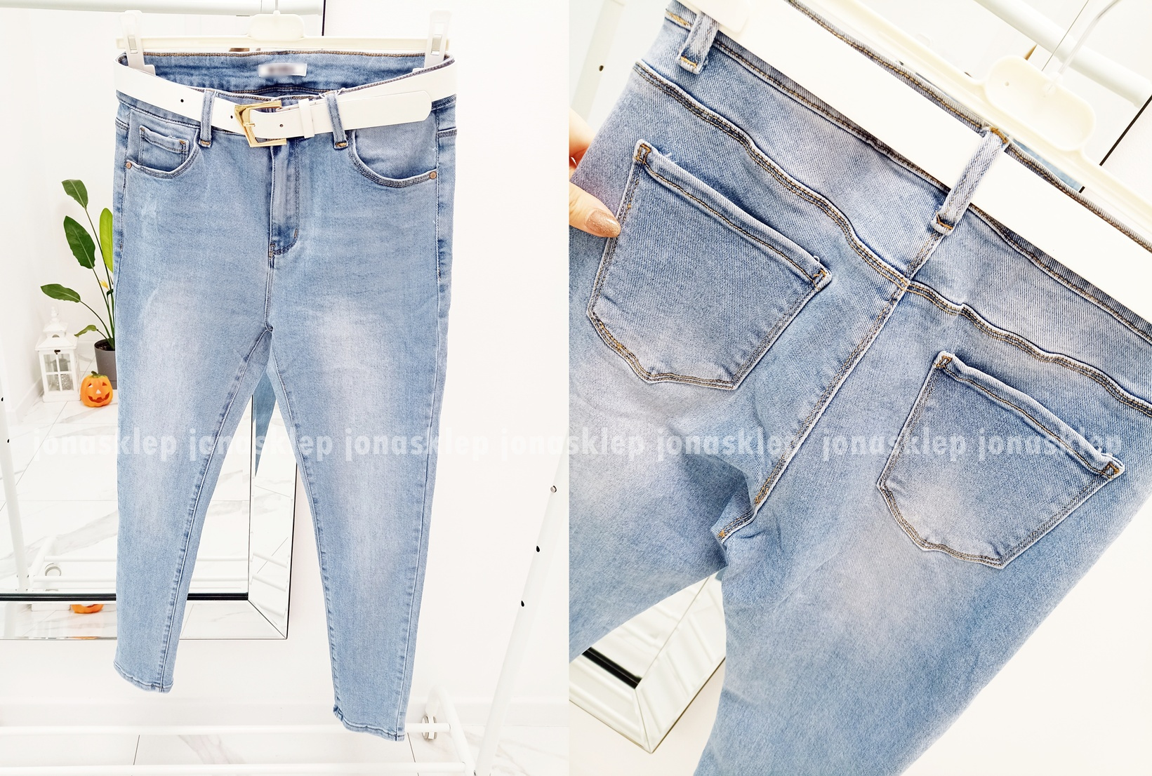 Jasne jeansy damskie PUSH UP PLUS SIZE