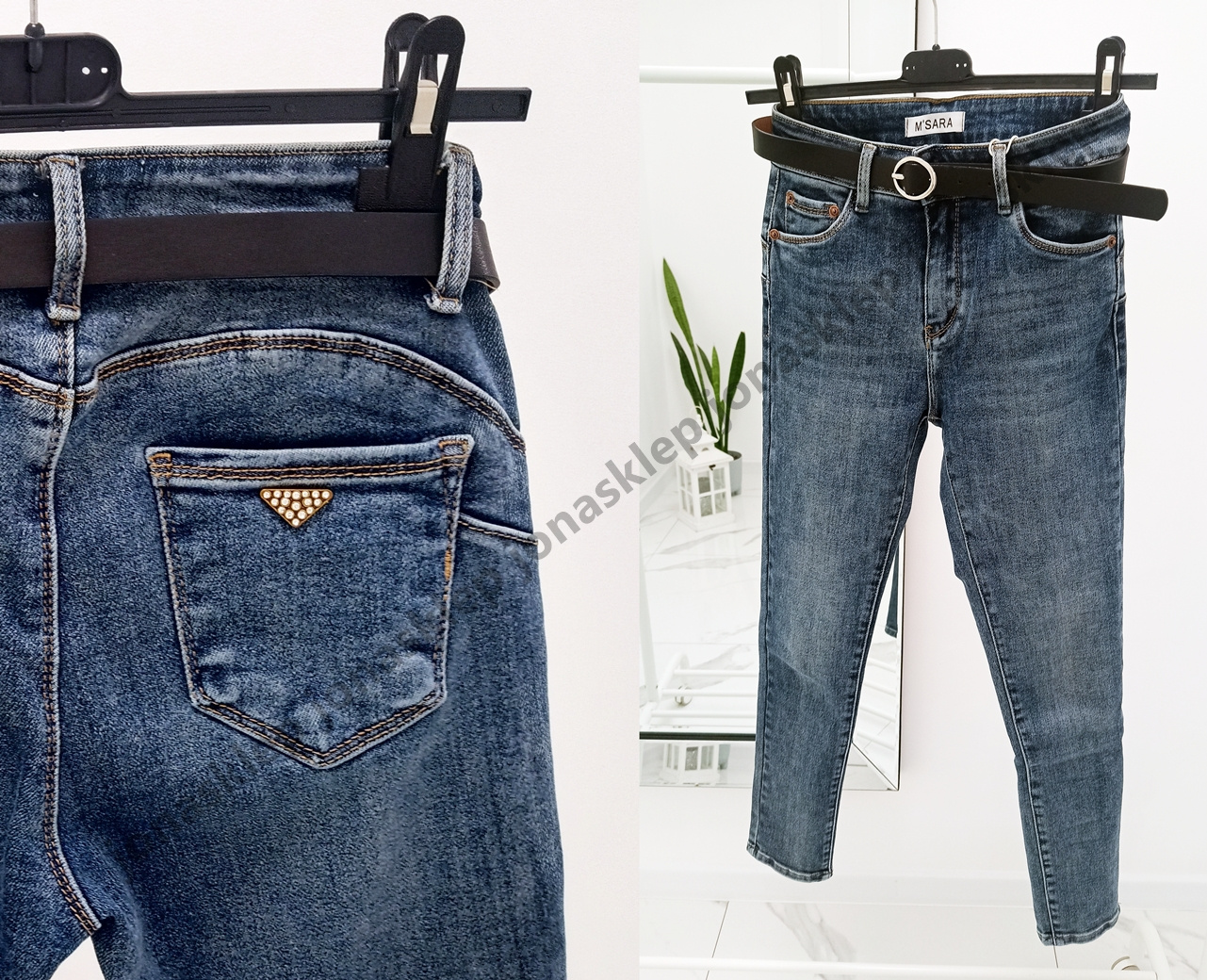 Jeansy damskie PUSH UP casual jasne