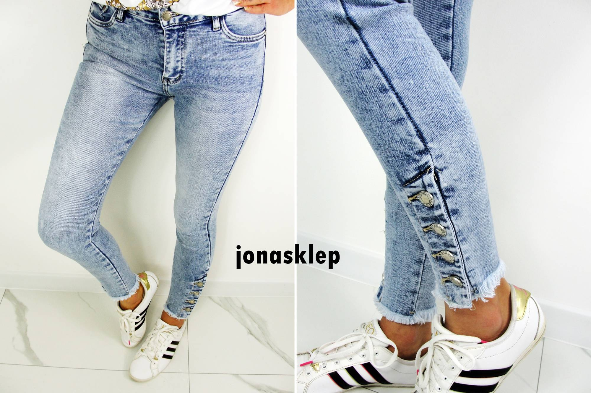 Blue RURKI SNAPS JEANS STAY napy guziki