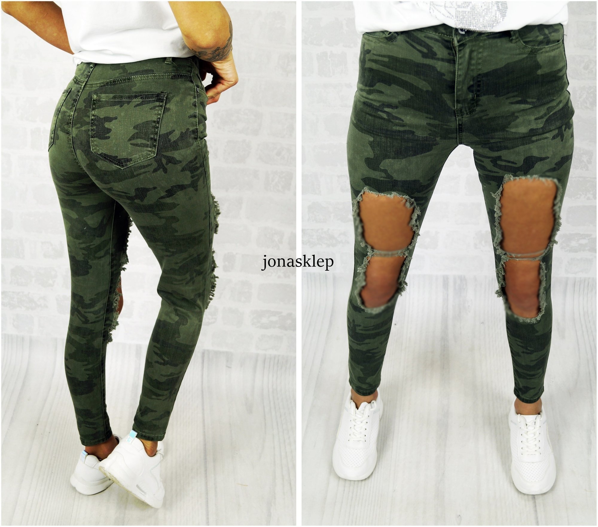 MORO HOLES DZIURY SKINNY militarne
