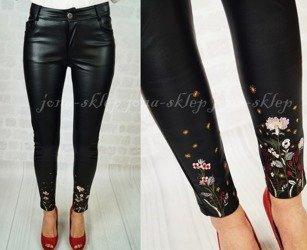 LEATHER flower haft na dole