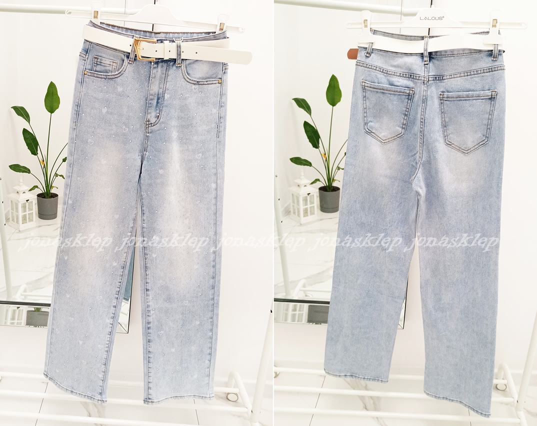 LOOSE FIT z cyrkoniami JASNE szerokie shine