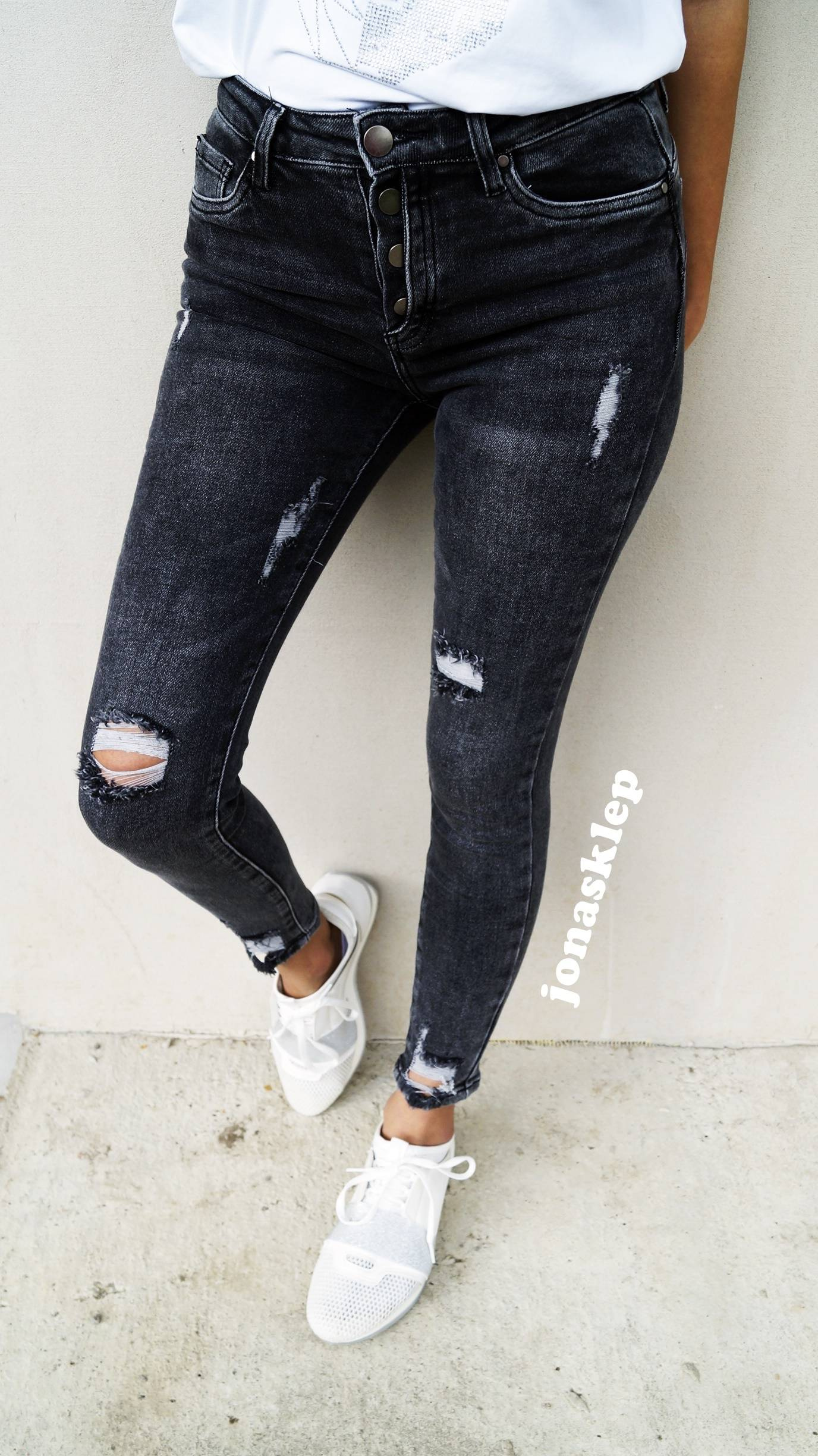 NEW zdobienia JEANS PUSH UP gray pas
