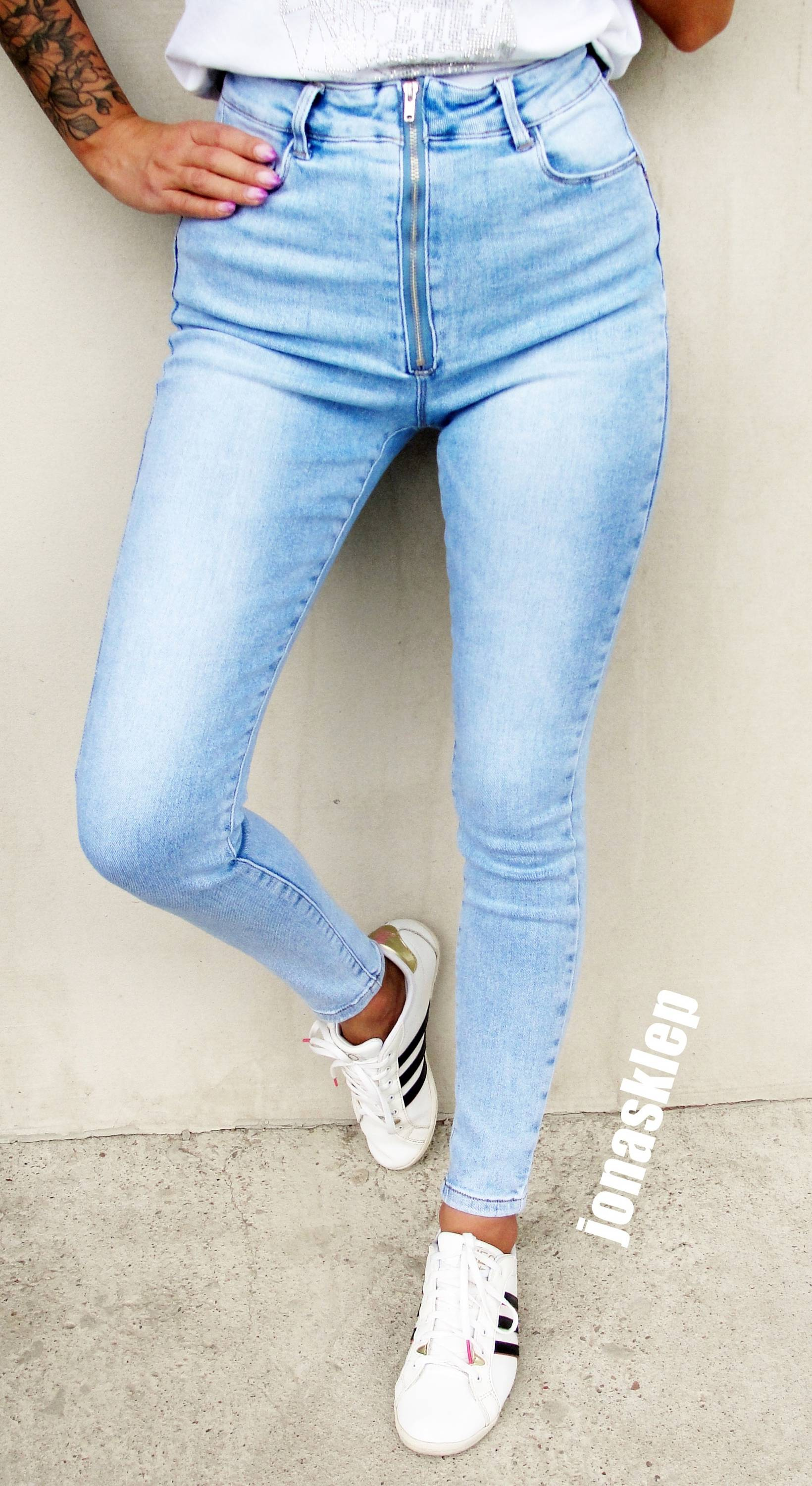 CLASSIC jeansy sexy pas rurki LADY ZIP