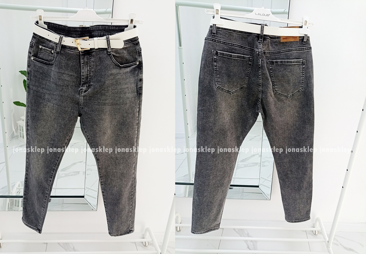 MAYBE jeansy casual GRAY slim PLUS SIZE