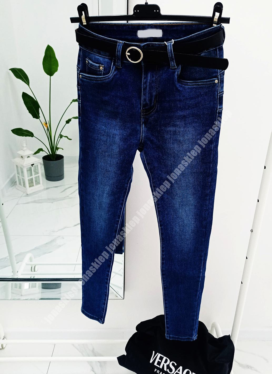 PUSH UP jeans classic jeansy DAMSKIE rurki ciemne