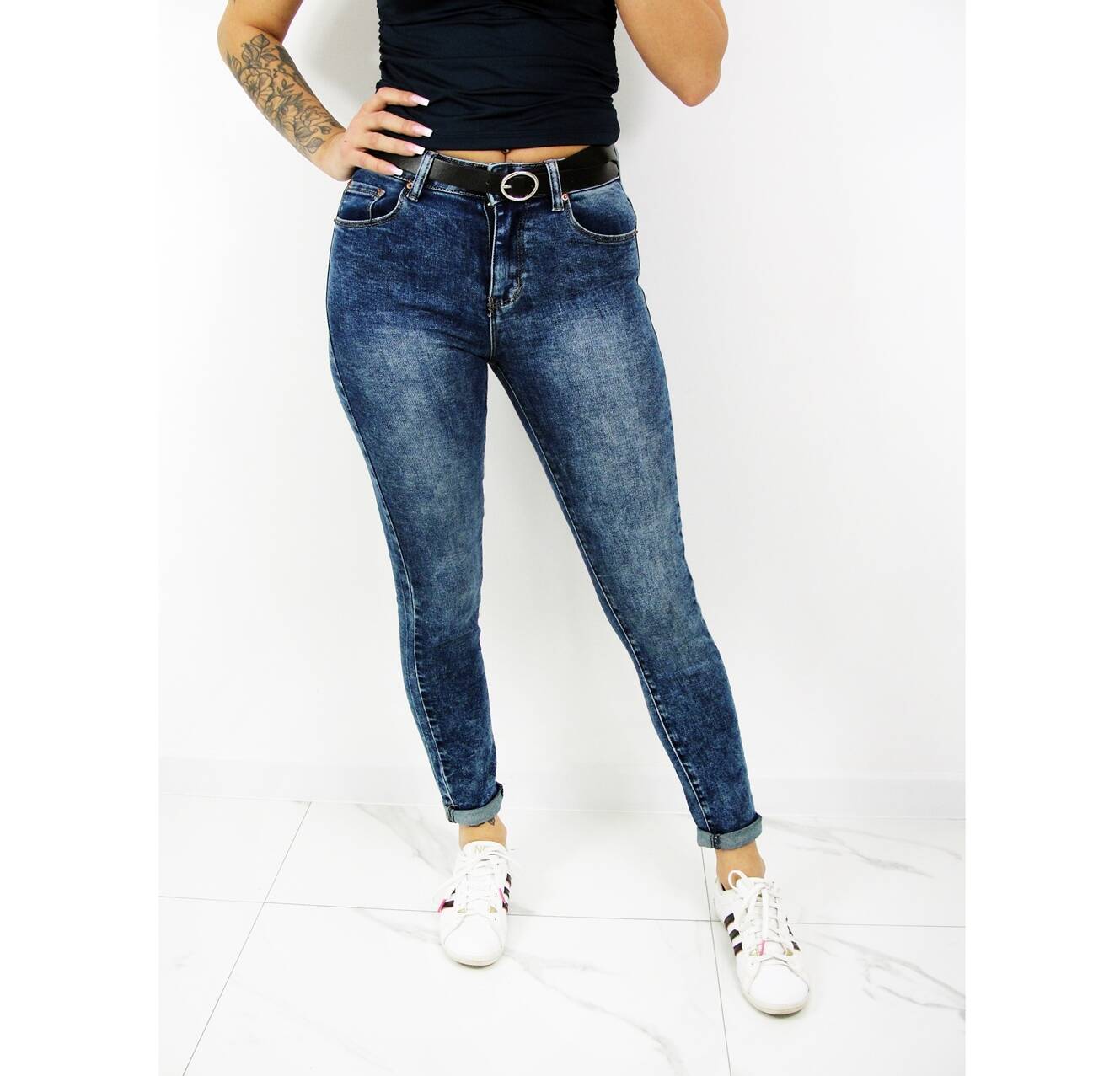 -5kg rurki vintage jeansy casual blue SLIM FIT