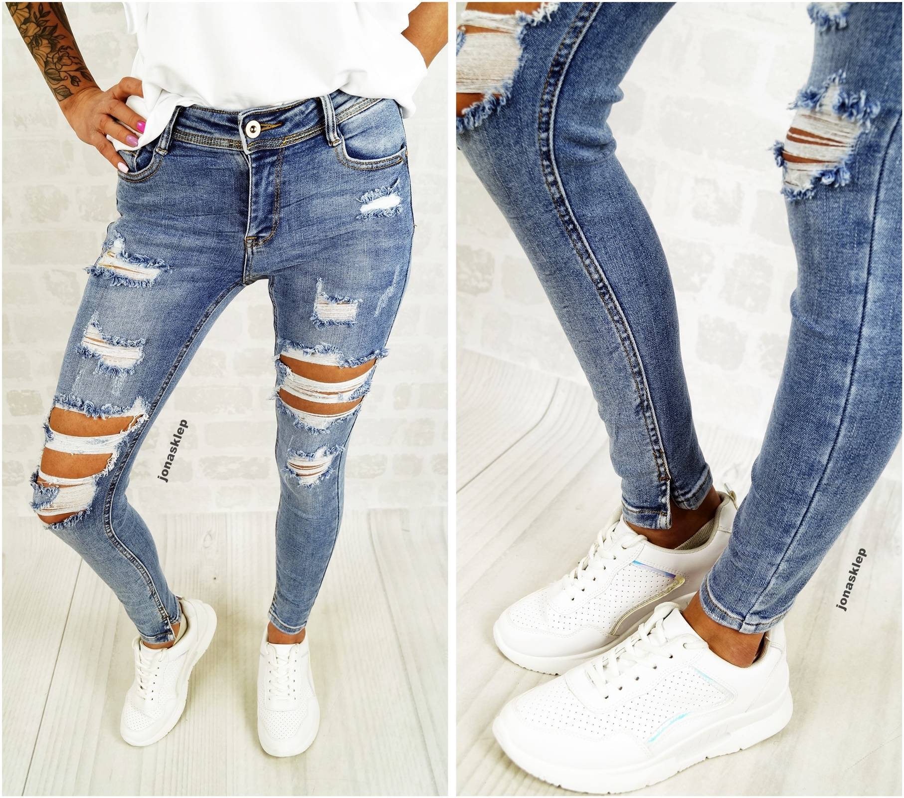 Classic jeans  HOLES dziury rurki ALICE skinny