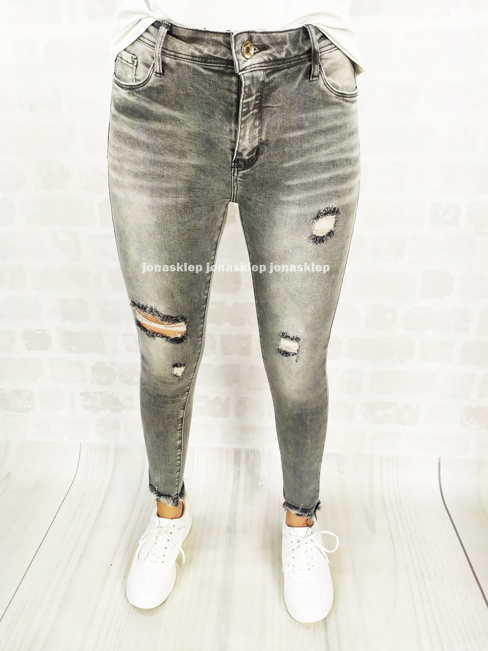 EXCLUSIVE jeansy BANDIDA gray szare