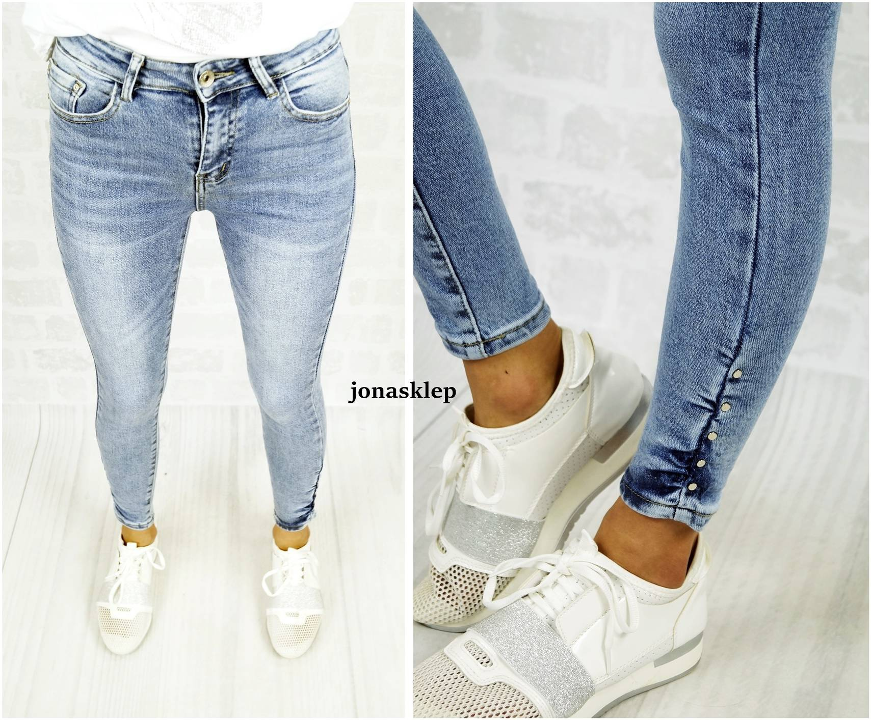 Jasne spodnie SNAPS JEANS napy dżety