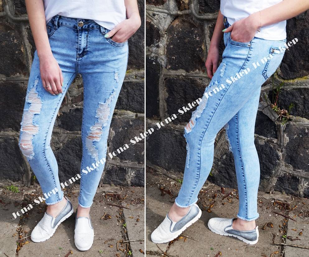 cudowne DENIM JEANS Z DZIURAMI