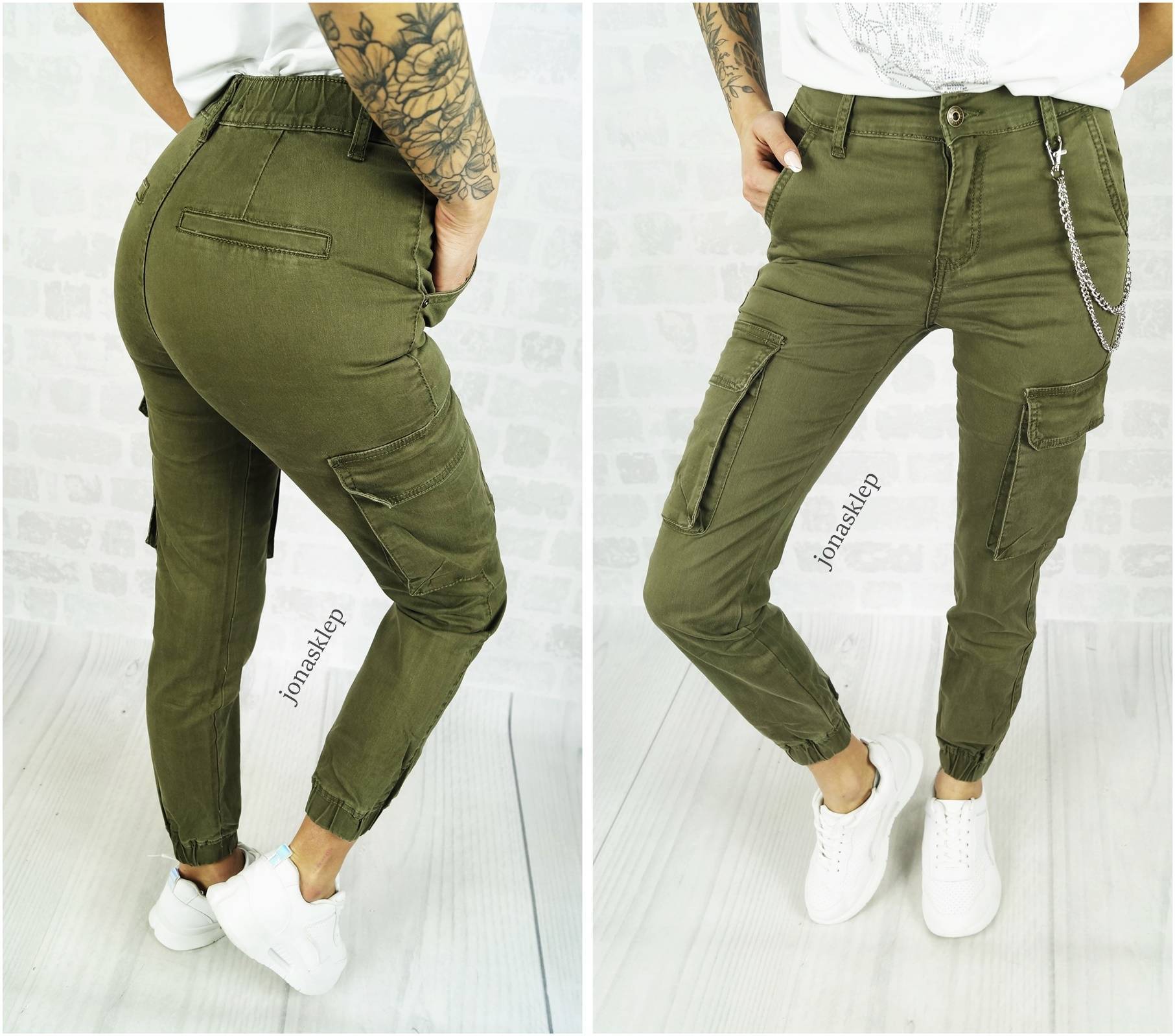 gumka KHAKI military JACK joggery ŁAŃCUCH